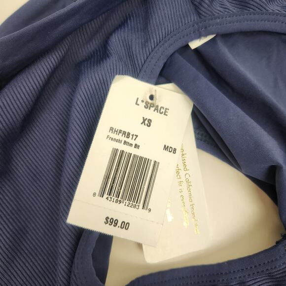 L*Space Frenchi Bikini Bottom Bitsy Cut in Dark Blue Size XS NWT - Picture 4 of 5